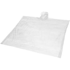 Bullet Ziva Adults Unisex Disposable Rain Poncho With Pouch / White